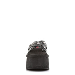 Demonia FUNN-29 Black Vegan Platform Women Mules