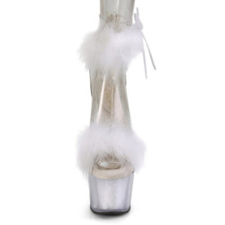 Pleaser ADORE-724F T White Feathers Platform High Heels