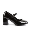 Funtasma GOGO-50 Black Chunky Heeled School Girl Pumps