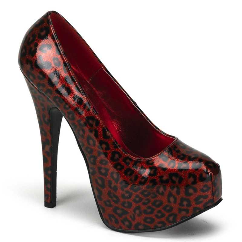 Bordello TEEZE-37 Red Cheetah Patent Sale Women Bordello TEEZE-37 Red Cheetah Patent Sale Women