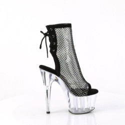 Pleaser ADORE-1018RM Black Vegan Suede Strass Mesh Women