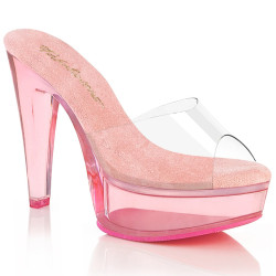 Fabulicious MARTINI-501 Transparent Rose Tinted Mules