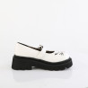 Demonia RENEGADE-56 White Vegan Maryjane Platform Shoes