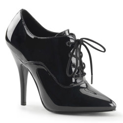 Pleaser SEDUCE-460 Black Patent Heeled Oxford Pumps