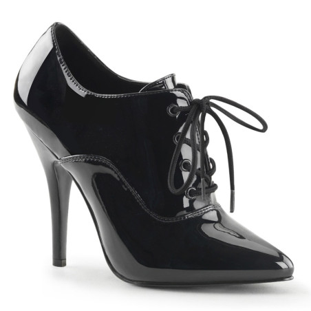 Pleaser SEDUCE-460 Black Patent Heeled Oxford Pumps