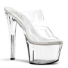 Pleaser SKY-302 Transparent Heeled Platform Mules Women