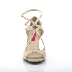 Pleaser Pink Label KIMBERLY-04 Cream Patent Men