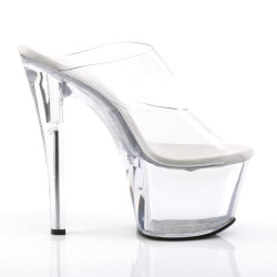 Pleaser SKY-302 Transparent Heeled Platform Mules Women