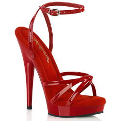 Fabulicious SULTRY-638 Red High Heeled Strappy Sandals