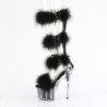 Pleaser ADORE-728F Transparent Black Fur Sale Women
