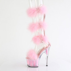 Pleaser ADORE-728F Transparent Rose Fur Sale Women