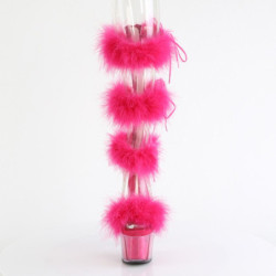 Pleaser ADORE-728F Transparent Pink Fur Sale Women
