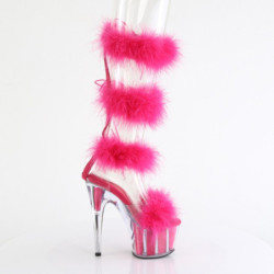 Pleaser ADORE-728F Transparent Pink Fur Sale Women
