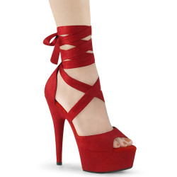 Pleaser DELIGHT-679 Red Vegan Suede Sale Women