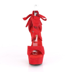Pleaser DELIGHT-679 Red Vegan Suede Sale Women