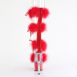 Pleaser ADORE-728F Transparent Red Fur Sale Women