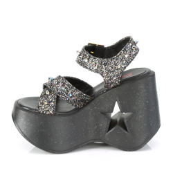 Demonia DYNAMITE-02 Black Glitter Sale Women