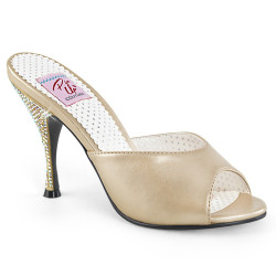 Pin Up Couture MONROE-05 Champagne Vegan Leather Sale