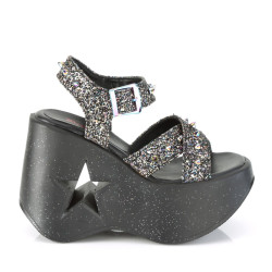 Demonia DYNAMITE-02 Black Glitter Sale Women