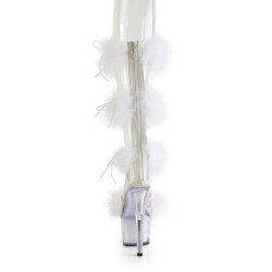 Pleaser ADORE-728F Transparent White Fur Sale Women