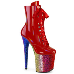 Pleaser FLAMINGO-1020HG Red Hologram Patent Rainbow
