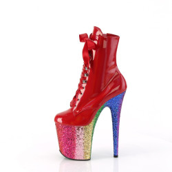 Pleaser FLAMINGO-1020HG Red Hologram Patent Rainbow