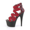 Pleaser ADORE-748SP Burgundy Snake Print Patent Black