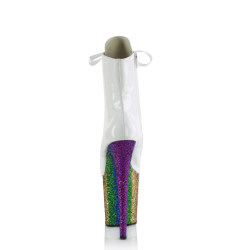 Pleaser FLAMINGO-1020HG White Hologram Patent Rainbow