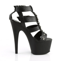 Pleaser ADORE-758 Black T-Strap High Heeled Sandals
