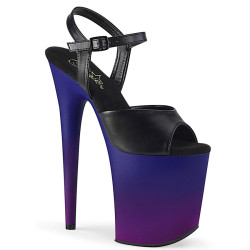 Pleaser FLAMINGO-809BP Black Vegan Leather Blue Purple