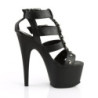 Pleaser ADORE-758 Black T-Strap High Heeled Sandals