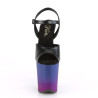 Pleaser FLAMINGO-809BP Black Vegan Leather Blue Purple