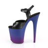 Pleaser FLAMINGO-809BP Black Vegan Leather Blue Purple