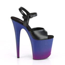 Pleaser FLAMINGO-809BP Black Vegan Leather Blue Purple