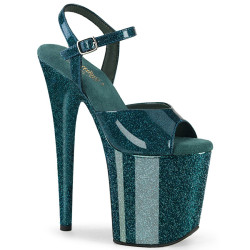 Pleaser FLAMINGO-809GP Teal Glitter Patent Sale Women