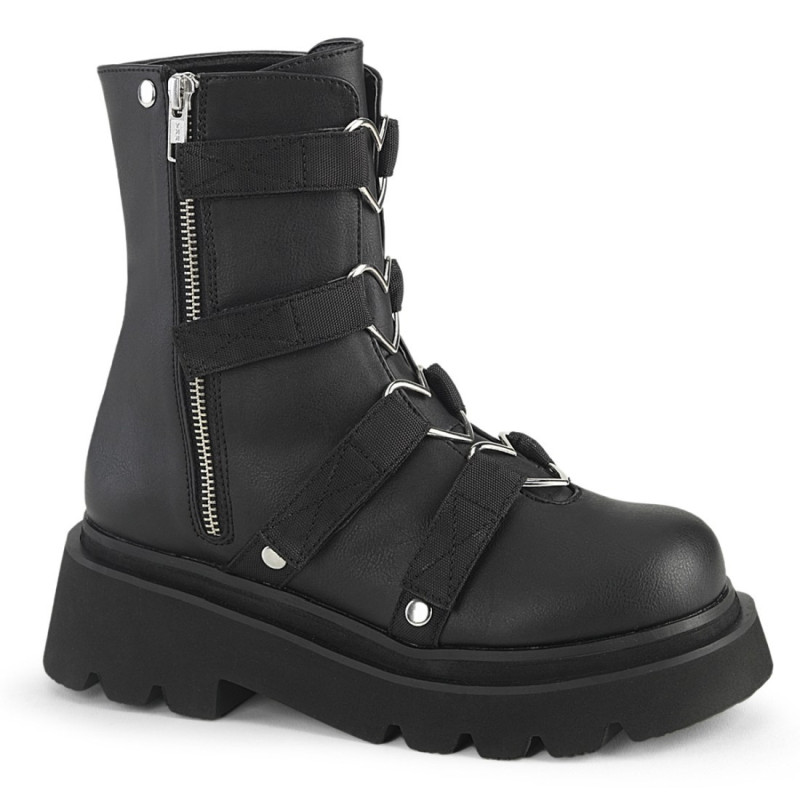 Demonia RENEGADE-50 Black Vegan Leather Sale Women Demonia RENEGADE-50 Black Vegan Leather Sale Women