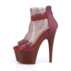 Pleaser ADORE-765RM Burgundy Leather Strass Mesh Sale