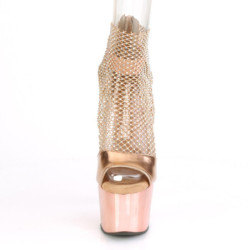 Pleaser ADORE-765RM Rose Gold Metallic Strass Mesh Chrom