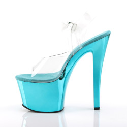 Pleaser SKY-308 Transparent Turquoise Chrome Sale Women
