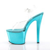 Pleaser SKY-308 Transparent Turquoise Chrome Sale Women