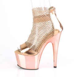 Pleaser ADORE-765RM Rose Gold Metallic Strass Mesh Chrom
