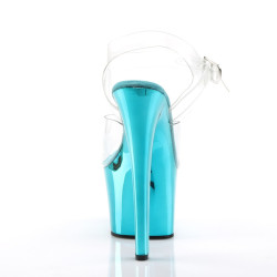 Pleaser SKY-308 Transparent Turquoise Chrome Sale Women