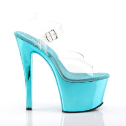 Pleaser SKY-308 Transparent Turquoise Chrome Sale Women