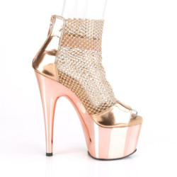 Pleaser ADORE-765RM Rose Gold Metallic Strass Mesh Chrom
