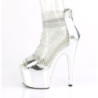 Pleaser ADORE-765RM Silver Metallic Strass Mesh Chrome