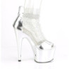 Pleaser ADORE-765RM Silver Metallic Strass Mesh Chrome