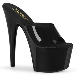 Pleaser ADORE-701N Black Jelly Like Heeled Mules Women