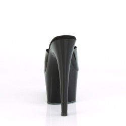 Pleaser ADORE-701N Black Jelly Like Heeled Mules Women