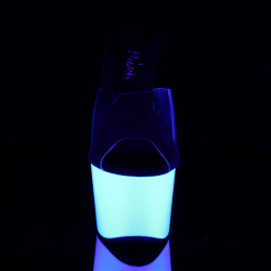 Pleaser ADORE-701UV Transparent Neon White Mules Women