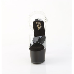 Pleaser ADORE-708 Clear Black Platform High Heels Shoes
